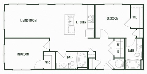 Sycamore Floorplan with 1,050 Sq. Ft. at Arcadia Decatur, Decatur, GA